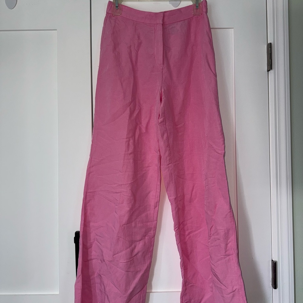 H&M pink linen pants